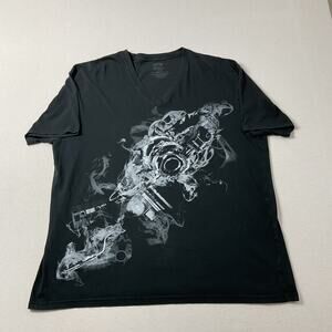 APT.9 Black Graphic Vneck Short Sleeve Adult XXL T Shirt